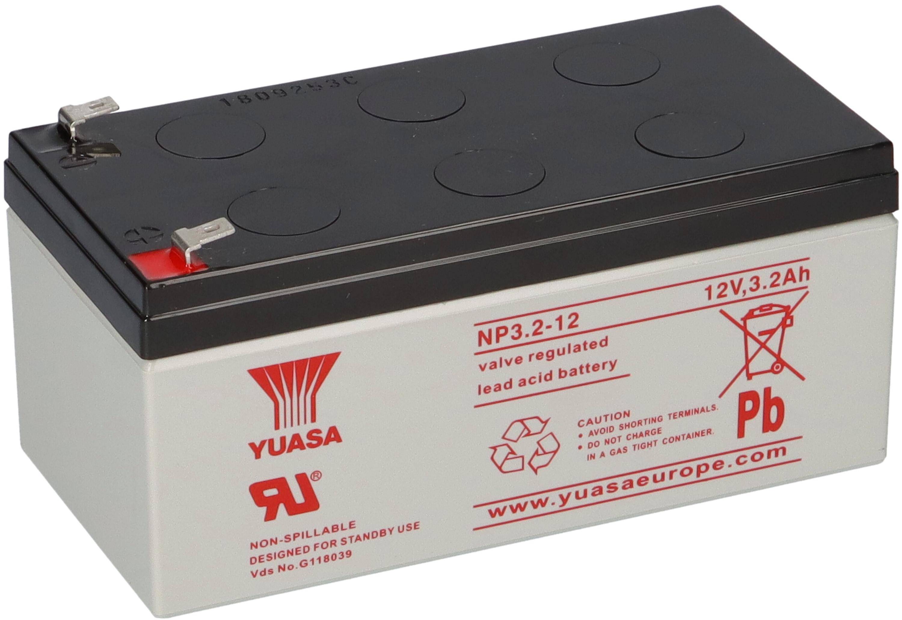 Yuasa NP3.2-12 AGM-Bleiakku 12V 3,2Ah – Faston F1 4,8 mm-0