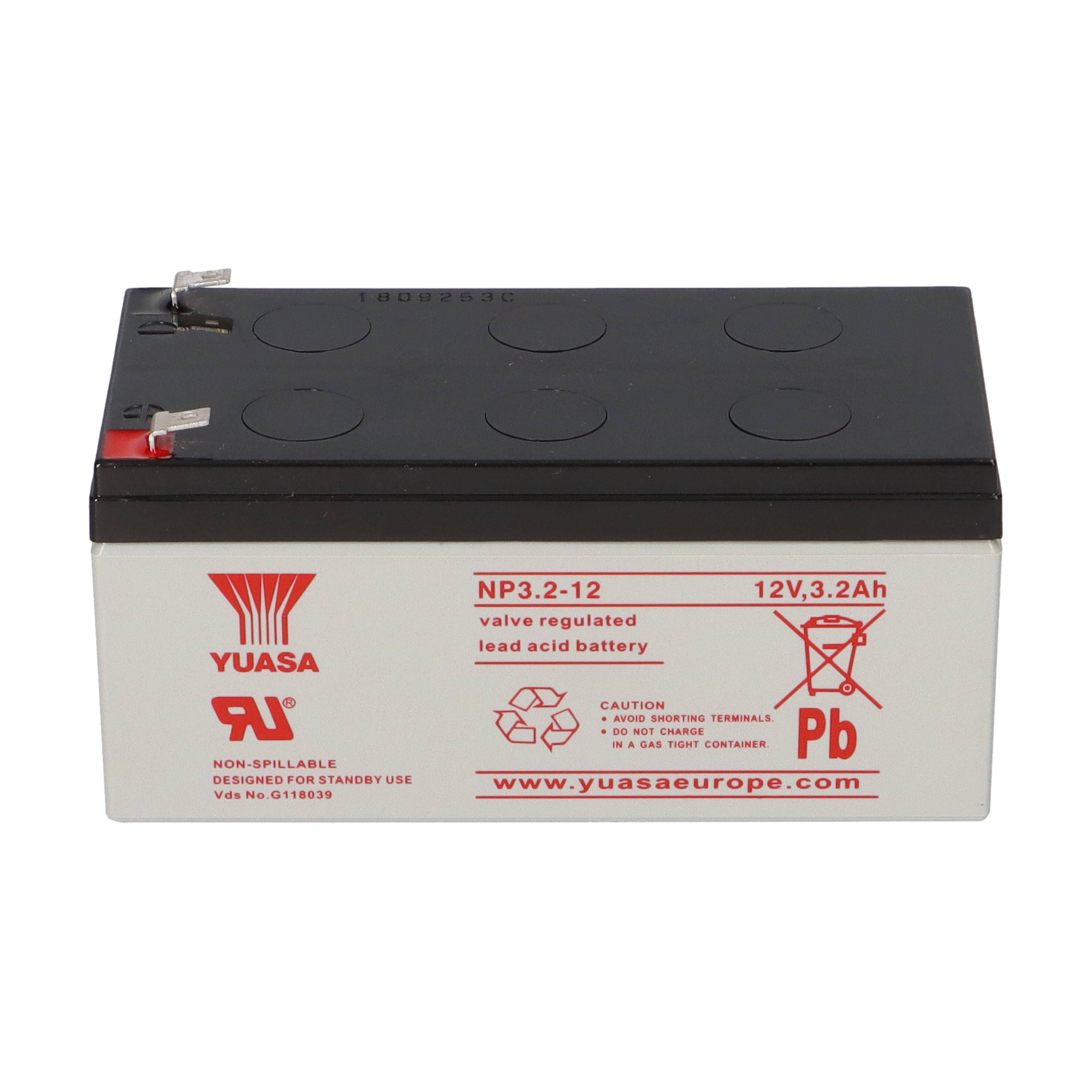 Yuasa NP3.2-12 AGM-Bleiakku 12V 3,2Ah – Faston F1 4,8 mm-1