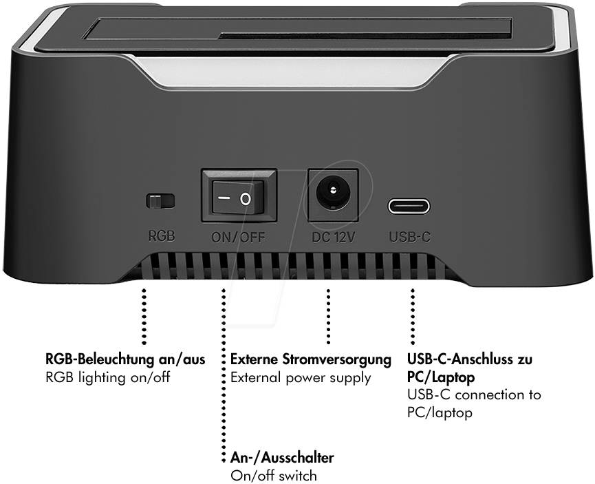 LogiLink HDD Docking Station Quickport USB 3.2 1-Port for 2.5/3.5 SATA-1