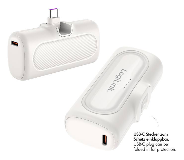 LogiLink PA0349W, 5000 mAh, 20 W, Weiß-1