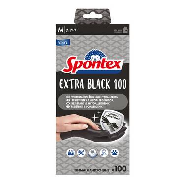 Spontex Einmalhandschuhe Extra Black 100 aus Vinyl Gr. M