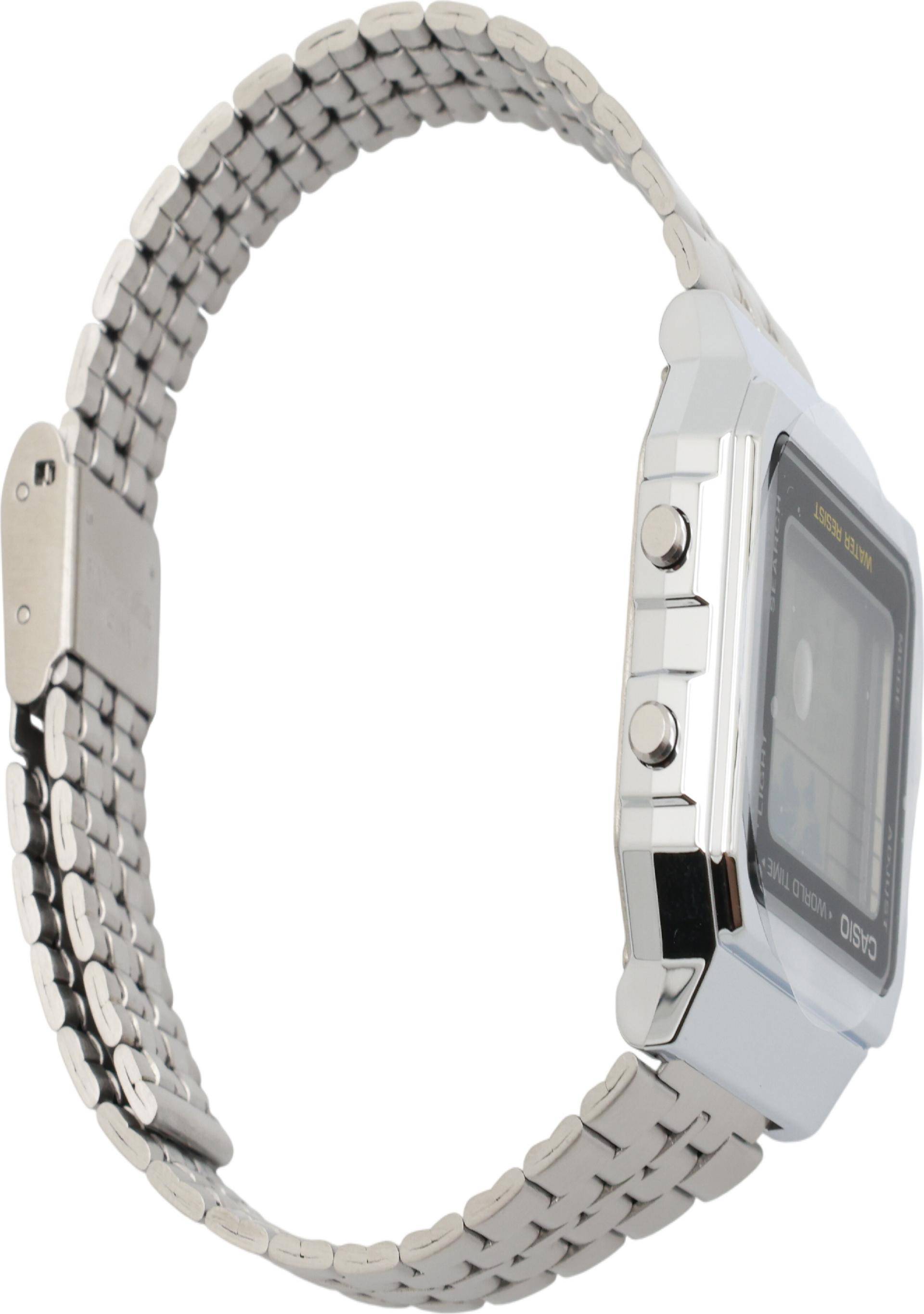 Casio A500WA-1DF Vintage Kollektion Weltzeit Uhr, silber (A500WA-1DF)-0