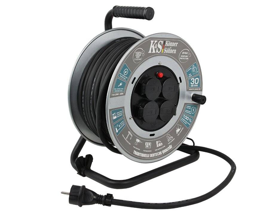 Könner & Söhnen Kabeltrommel KS CRM-30M, 30 m, 3x2,5 mm², 3600 W, IP44-0