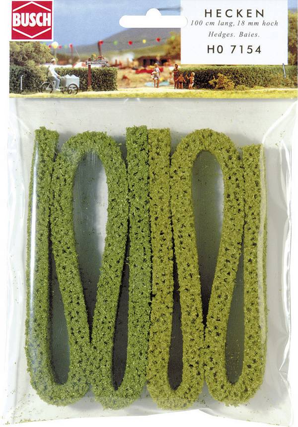 Busch 7154 Hecke  18 mm Grün