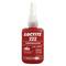 Rote Flasche mit der Aufschrift 'Loctite 222' und 'Threadlocker', ein Schraubensicherungsmittel. Enthält 50 ml, geeignet für kleine Schrauben.