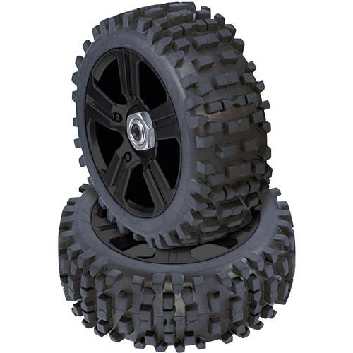 Reely 1:8 Buggy Kompletträder Stollen 5-Speichen Schwarz 4 St.