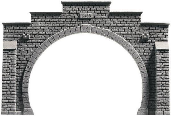 NOCH 58052 PROFI plus H0 Tunnel-Portal 2gleisig Hartschaum-Fertigmodell, Bemalt