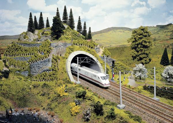 NOCH 58040 PROFI plus H0 Tunnel-Portal 2gleisig Hartschaum-Fertigmodell, Bemalt