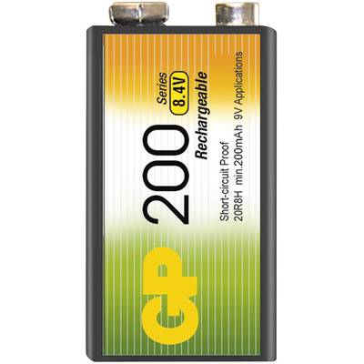 GP Batteries 6LR61 9 V Block-Akku NiMH 200 mAh 8.4 V 1 St.
