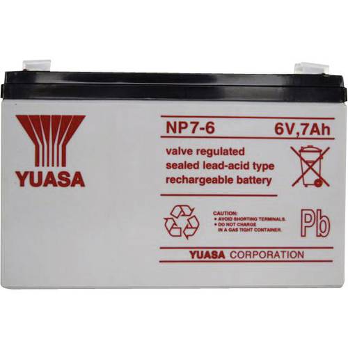 Yuasa NP7-6 NP7-6 Bleiakku 6 V 7 Ah Blei-Vlies (AGM) (B x H x T) 151 x 97 x 34 mm Flachstecker 4.8 mm Wartungsfrei