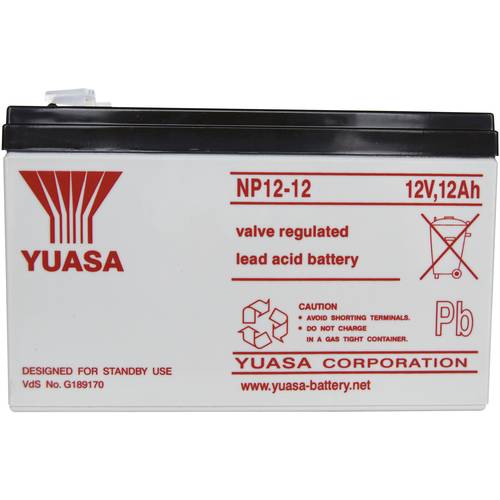Yuasa NP12-12 NP1212 Bleiakku 12 V 12 Ah Blei-Vlies (AGM) (B x H x T) 151 x 98 x 98 mm Flachstecker 6.35 mm Wartungsfrei...