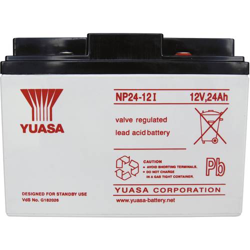 Thumbnail - Yuasa NP24-12 NP24-12 Bleiakku 12 V 24 Ah Blei-Vlies (AGM) (B x H x T) 166 x 125 x 175 mm M5-Schraubanschluss Wartungsfr...