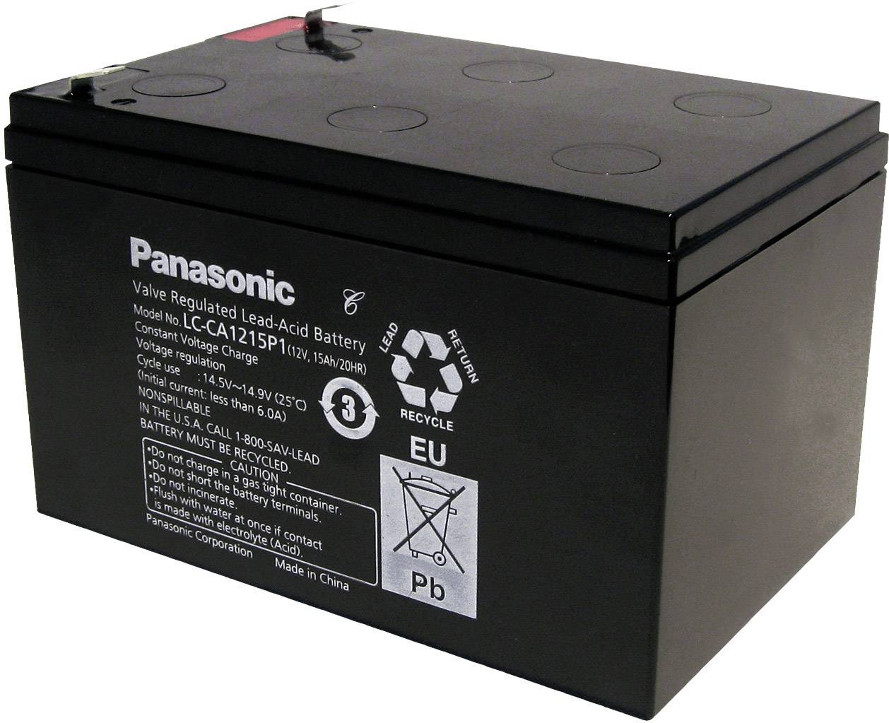 Panasonic LC-CA1215P1 Cyclic PB Blei Akku 12 Volt 15Ah zyklenfeste Ausführung, Cyclic, 151 x 98 x 100mm-1