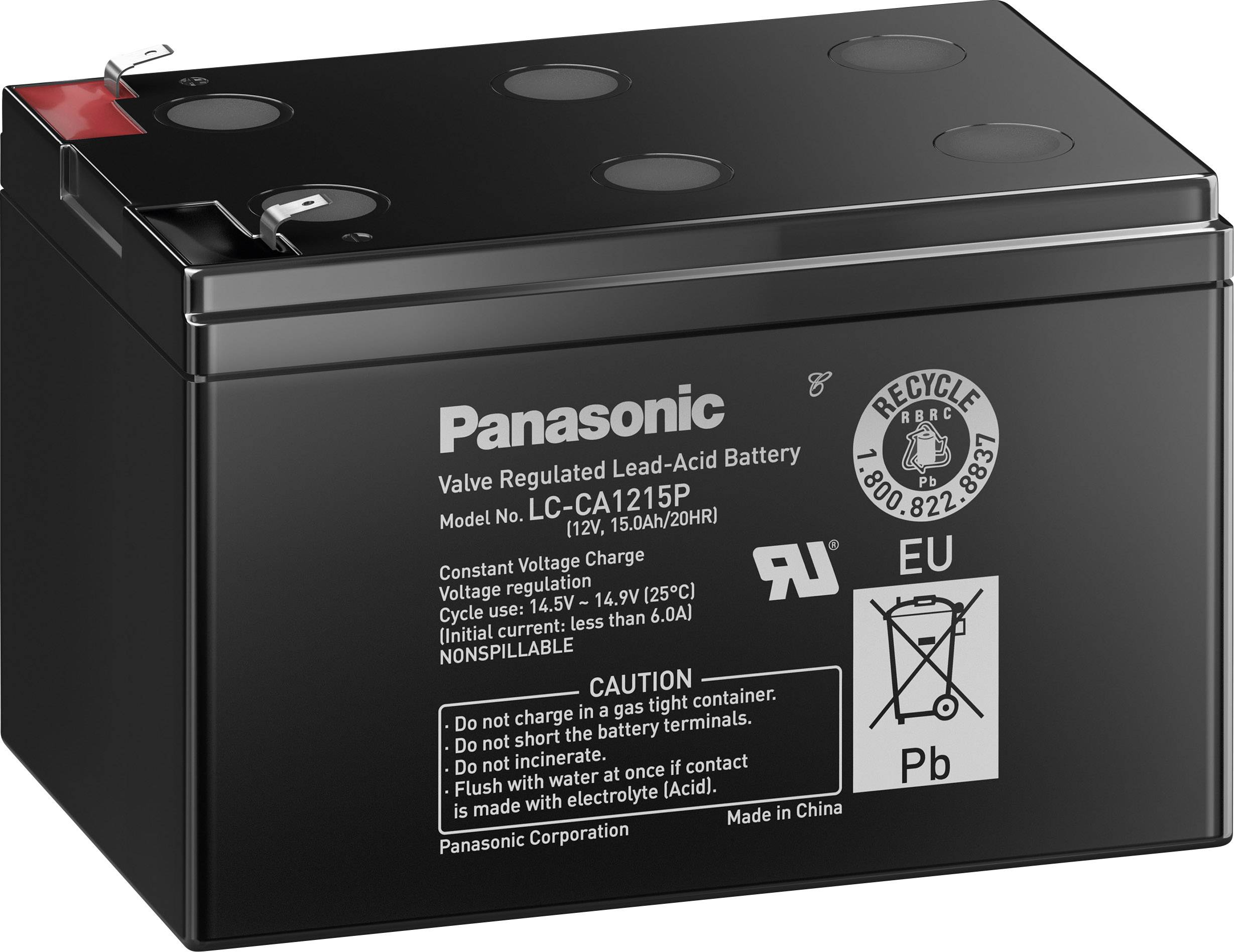 Panasonic LC-CA1215P1 Cyclic PB Blei Akku 12 Volt 15Ah zyklenfeste Ausführung, Cyclic, 151 x 98 x 100mm-0