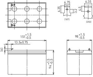 Panasonic LC-CA1215P1 Cyclic PB Blei Akku 12 Volt 15Ah zyklenfeste Ausführung, Cyclic, 151 x 98 x 100mm-9