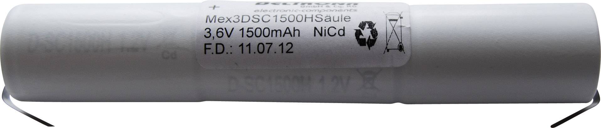 BELTRONA Notleuchten-Akku U-Lötfahne 3.6 V 1500 mAh 3DSC1500HSCLG (3DSC1500HSCLG)