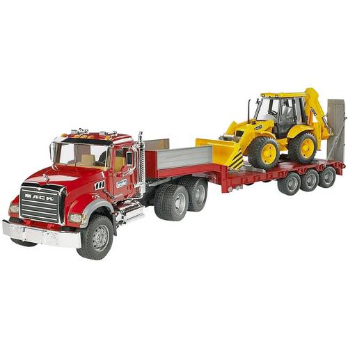 bruder LKW Modell Mack Granite mitJCB 4CX Bagger Fertigmodell LKW Modell