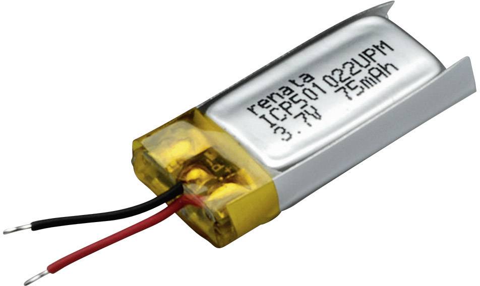 RENATA ICP501022UPM Spezial-Akku Prismatisch Kabel LiPo 3.7 V 80 mAh