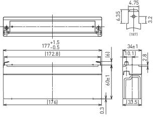 Panasonic 12 V 2,2 Ah LC-R122R2PG Bleiakku 12 V 2.2 Ah Blei-Vlies (AGM) (B x H x T) 177 x 60 x 34 mm Flachstecker 4.8 mm-4