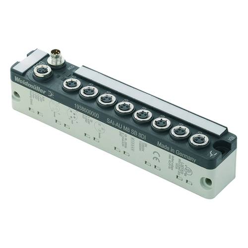 Thumbnail - Weidmüller SAI-AU M8 SB 8DI 1938600000 Sensor/Aktorbox aktiv M8-Verteiler mit Metallgewinde 1 St.