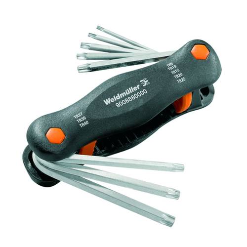 Weidmüller TH-S 9-40 Innen-TORX Winkelschraubendreher-Set T 9, T 10, T 15, T 20, T 25, T 27, T 30, T 40 8teilig