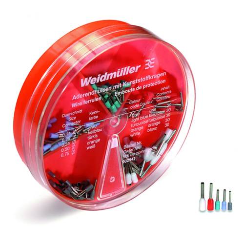 Weidmüller 9025410000 Aderendhülsen-Sortiment 0.14 mm², 0.25 mm², 0.34 mm², 0.5 mm², 0.75 mm² Teilisoliert Grau, Hellbla...