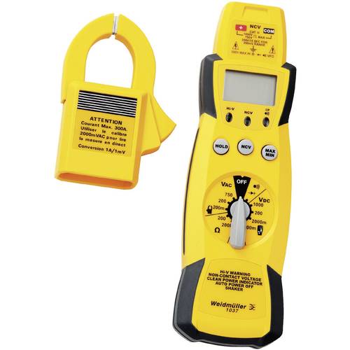 Thumbnail - Weidmüller 1037 Stromzange, Hand-Multimeter digital CAT III 1000 V Anzeige (Counts): 2000