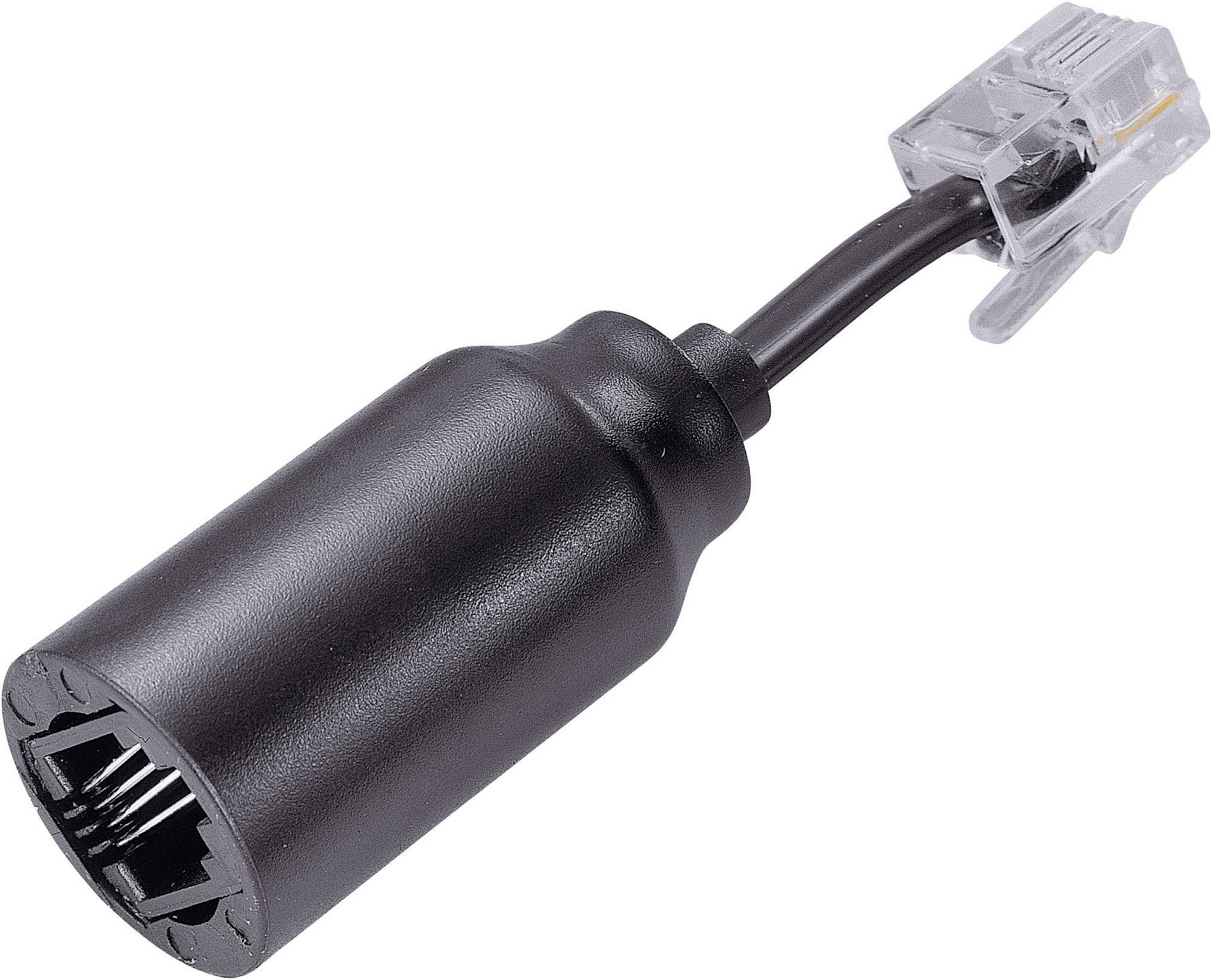 CONRAD Renkforce Kabel-Entzwirler Adapter [1x RJ10-Stecker 4p4c - 1x RJ10-Buchse 4p4c] 3.00 cm Schwa