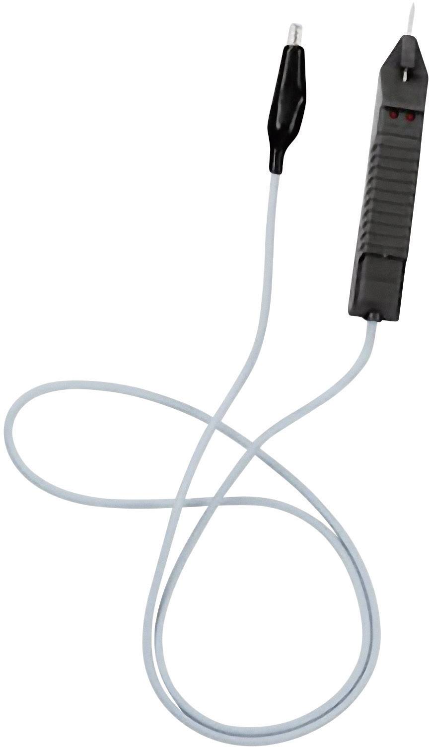 Ein elektrischer Spannungsprüfer mit einem schwarzen und einem weißen Kabel. Ideal zum Testen elektrischer Verbindungen.