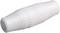 Ein weißer, zylindrischer Plastikverbinder mit geriffelter Oberfläche, vermutlich für Rohr- oder Schlauchverbindungen.