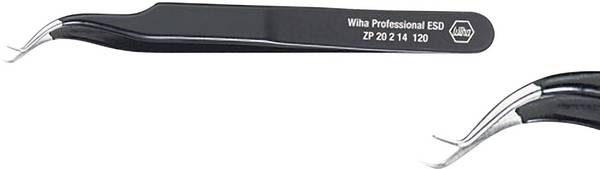 Wiha 32336  Präzisionspinzette  7abb Spitz, gebogen, rund, fein 120 mm