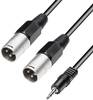 Paccs XLR Adapterkabel [2x XLR-Stecker - 1x Klinkenstecker 3.5 mm] 3.00 m Schwarz