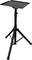 Schwarzes, höhenverstellbares Stativ mit rechteckiger Ablagefläche, geeignet für Projektoren oder Laptops.