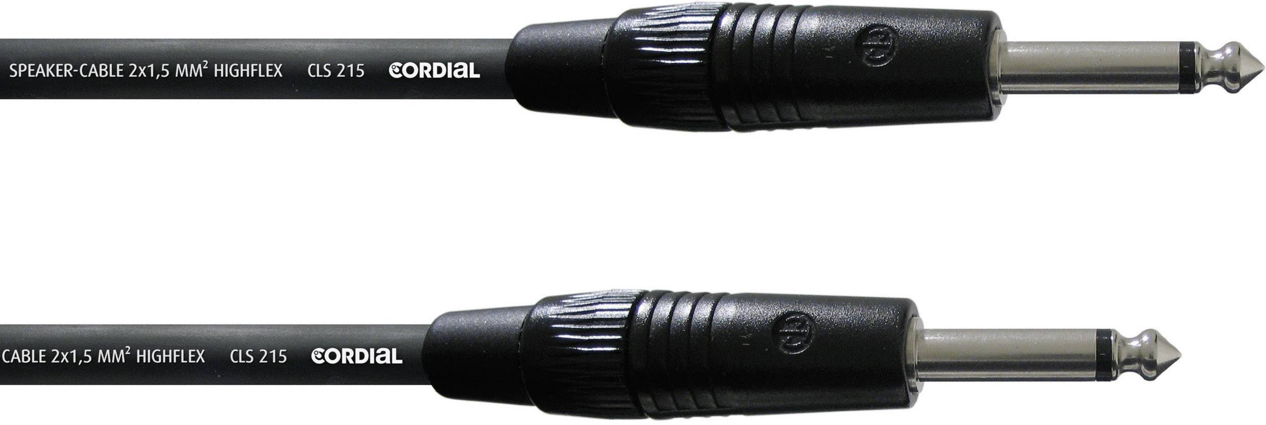 CORDIAL Instrumenten Kabel [1x Klinkenstecker 6.35 mm - 1x Klinkenstecker 6.35 mm] 3 m Schwarz Cordi