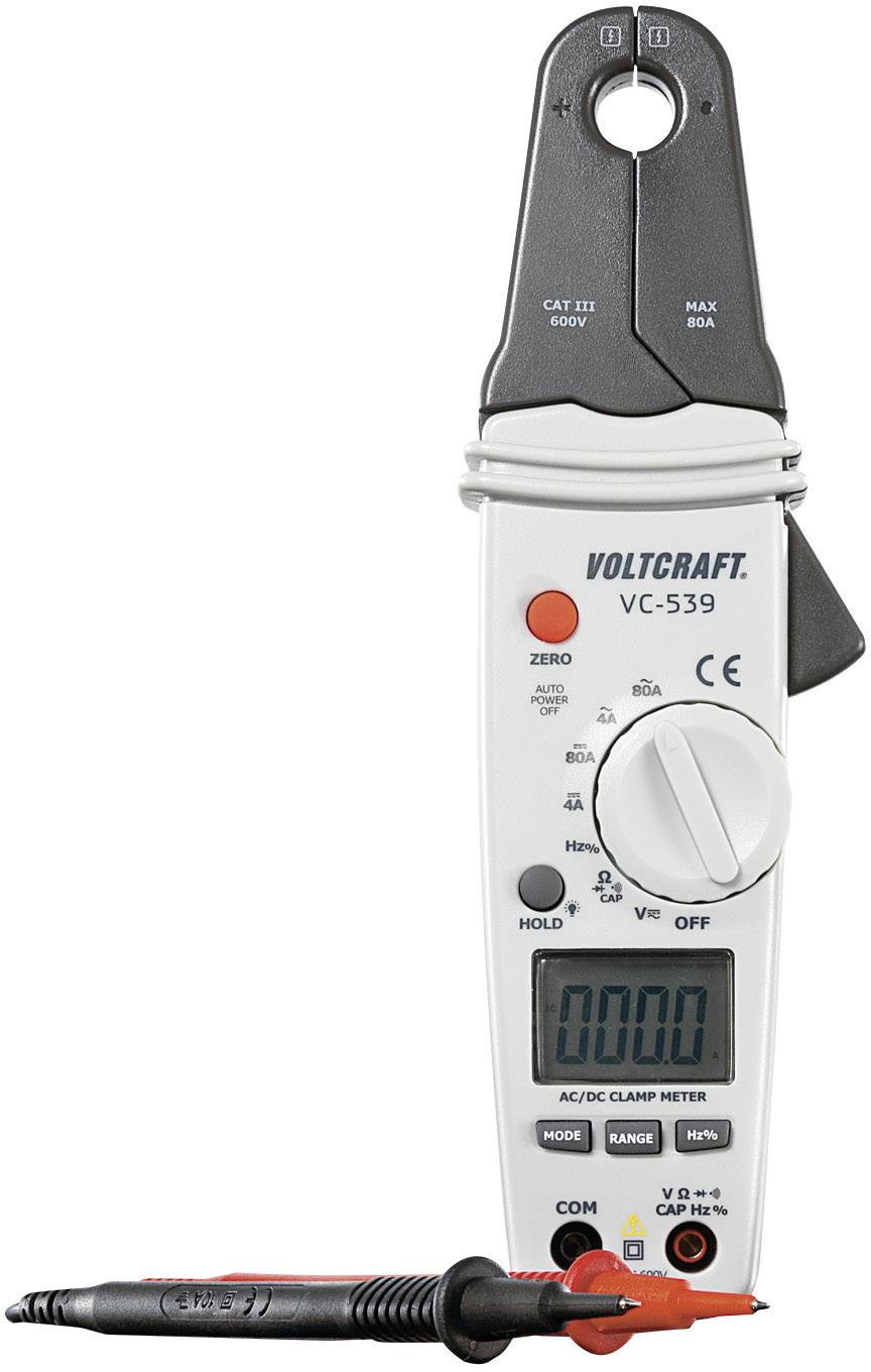 VOLTCRAFT Stromzange, Hand-Multimeter digital VOLTCRAFT VC-539 Kalibriert nach: DAkkS CAT III 600 V