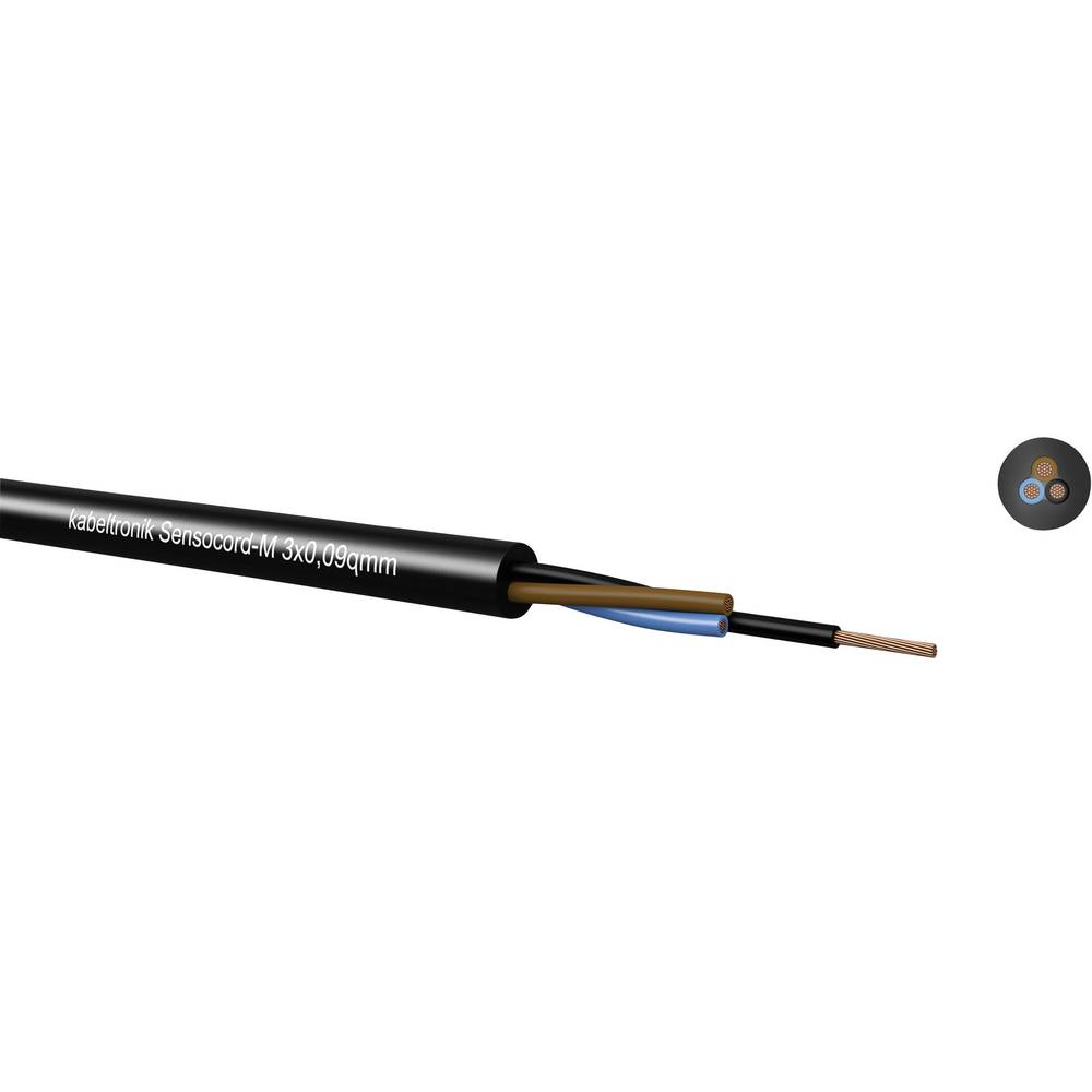 Sensor kabel Sensocord® 4 x 0.09 mm² Zwart Kabeltronik 246400909 Per meter