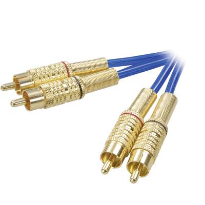 SpeaKa Professional SP-7869776 Cinch Audio Anschlusskabel [2x Cinch-Stecker - 2x Cinch-Stecker] 2.50 m Blau vergoldete S