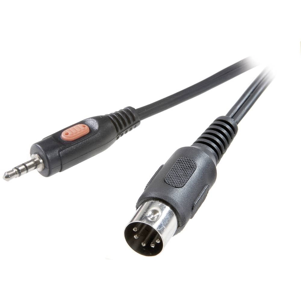 SpeaKa Professional DIN-aansluiting-Jackplug Audio Aansluitkabel [1x Diodestekker 5-polig (DIN) 1x J