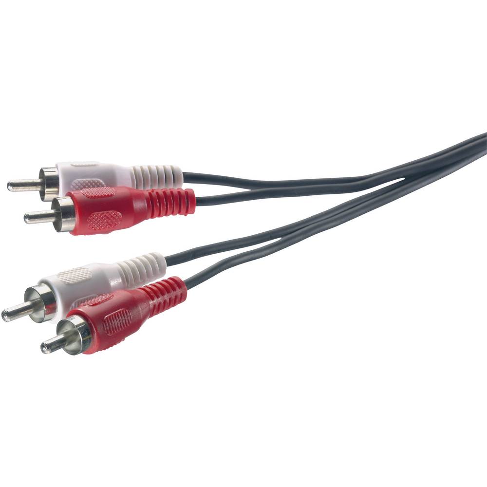 SpeaKa Professional Cinch Audio Kabel [2x Cinch-stekker 2x Cinch-stekker] 2.50 m Zwart