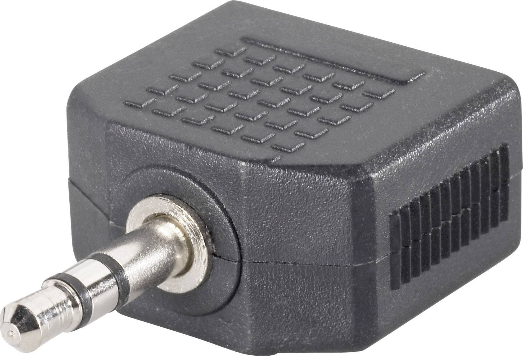 SPEAKA PROFESSIONAL Klinke Audio Y-Adapter [1x Klinkenstecker 3.5 mm - 2x Klinkenbuchse 3.5 mm] Schw