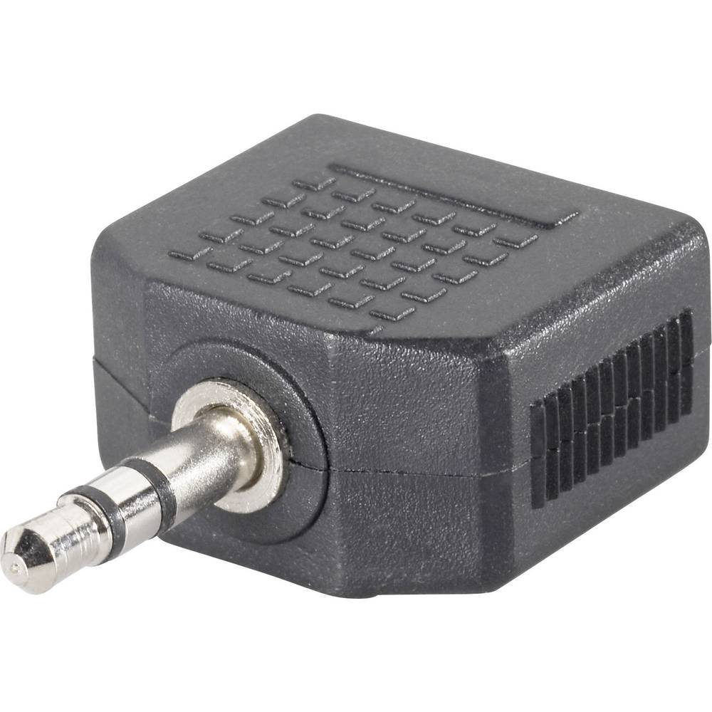 SpeaKa Professional Jackplug Audio Y-adapter [1x Jackplug male 3.5 mm 2x Jackplug female 3.5 mm] Zwa
