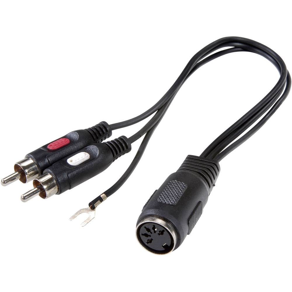 SpeaKa Professional Cinch-DIN-aansluiting Audio Y-adapter [1x DIN-bus 5-polig 2x Cinch-stekker] Zwar