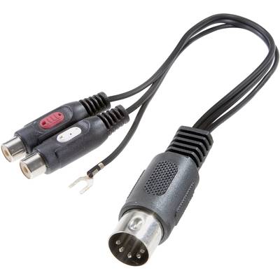 SpeaKa Professional SP-7870284  Cinch / DIN-Anschluss Audio Y-Adapter [1x Diodenstecker 5pol (DIN) - 2x Cinch-Buchse] Sc