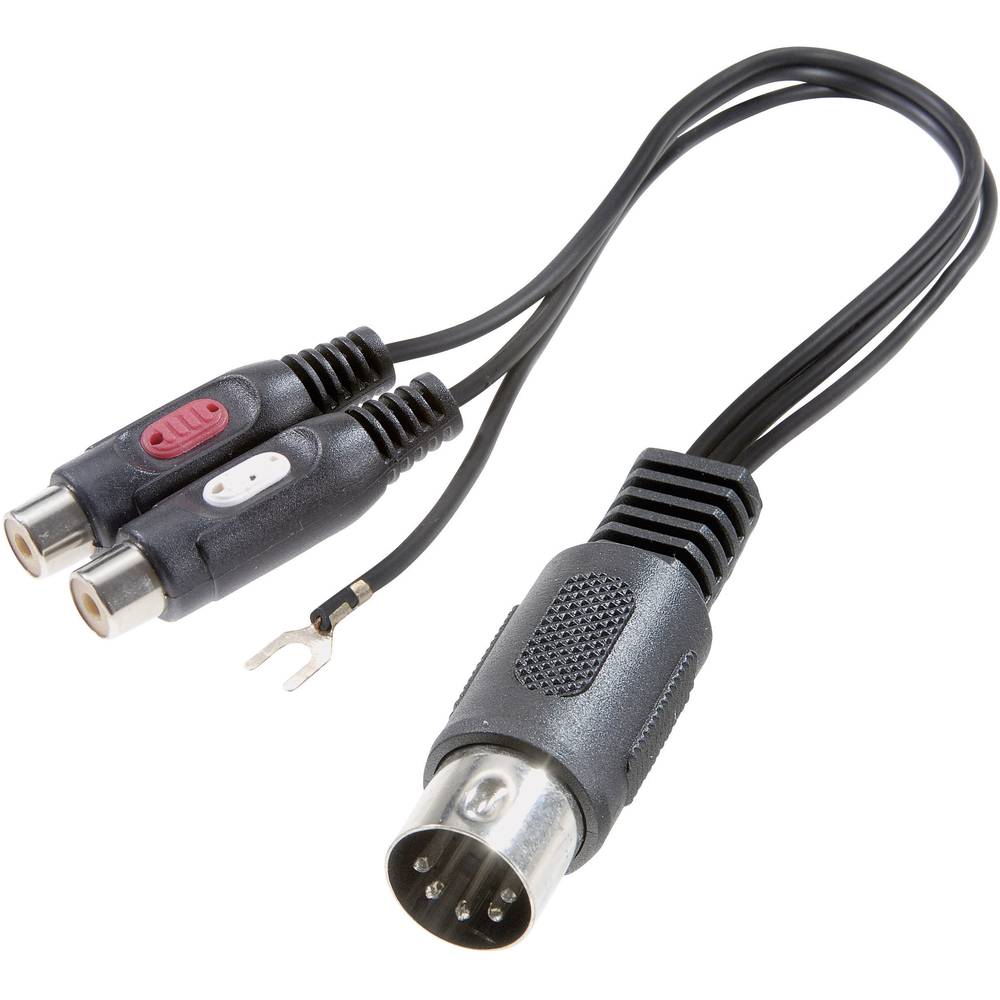 SpeaKa Professional Cinch-DIN-aansluiting Audio Y-adapter [1x Diodestekker 5-polig (DIN) 2x Cinch-ko