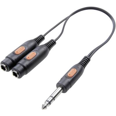SpeaKa Professional SP-7869836  Klinke Audio Y-Adapter [1x Klinkenstecker 6.35 mm - 2x Klinkenbuchse 6.35 mm] Schwarz
