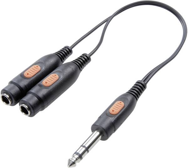 SpeaKa Professional SP-7869836  Klinke Audio Y-Adapter [1x Klinkenstecker 6.35 mm - 2x Klinkenbuchse 6.35 mm] Schwarz