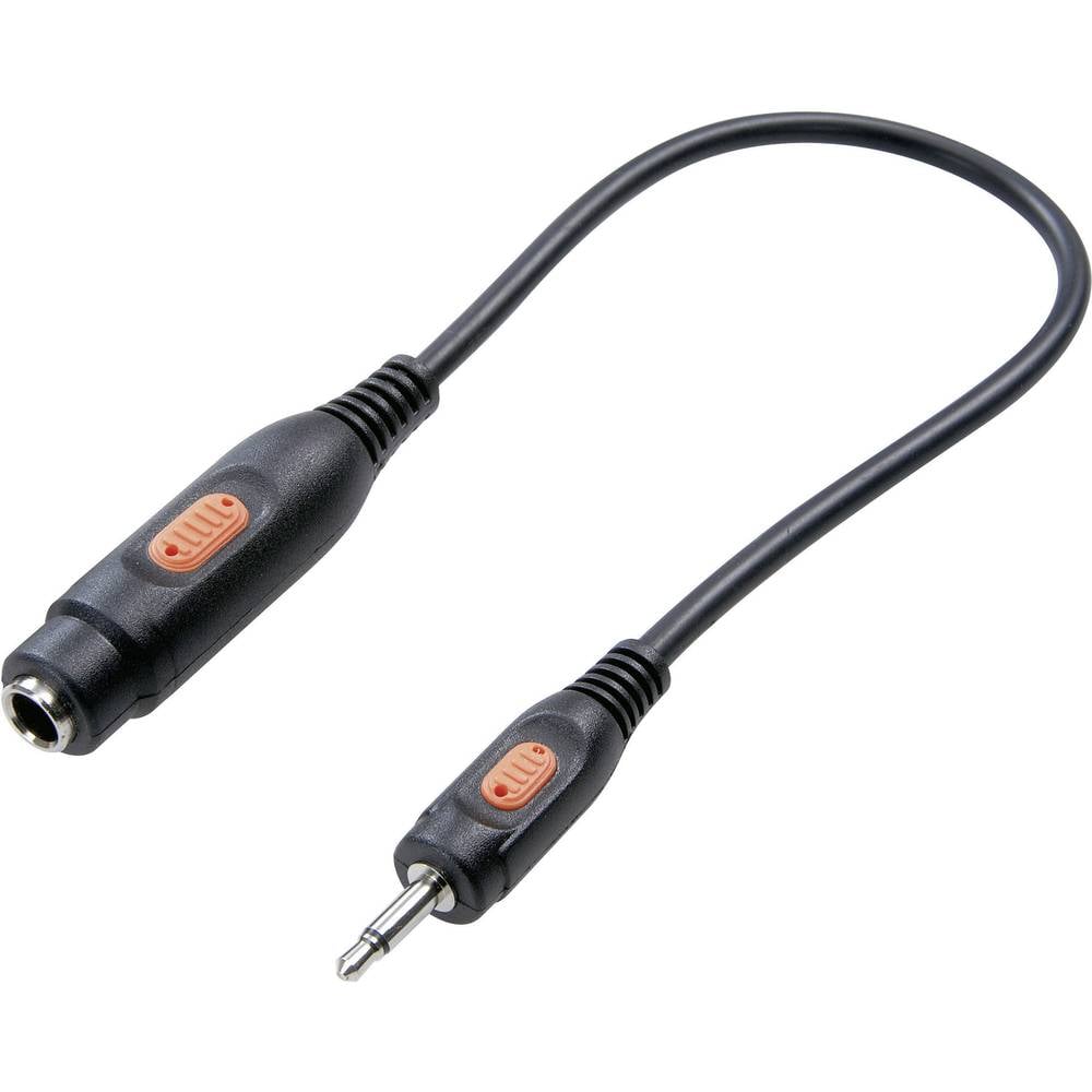 SpeaKa Professional Jackplug Audio Adapter [1x Jackplug male 3.5 mm 1x Jackplug female 6.3 mm] Zwart