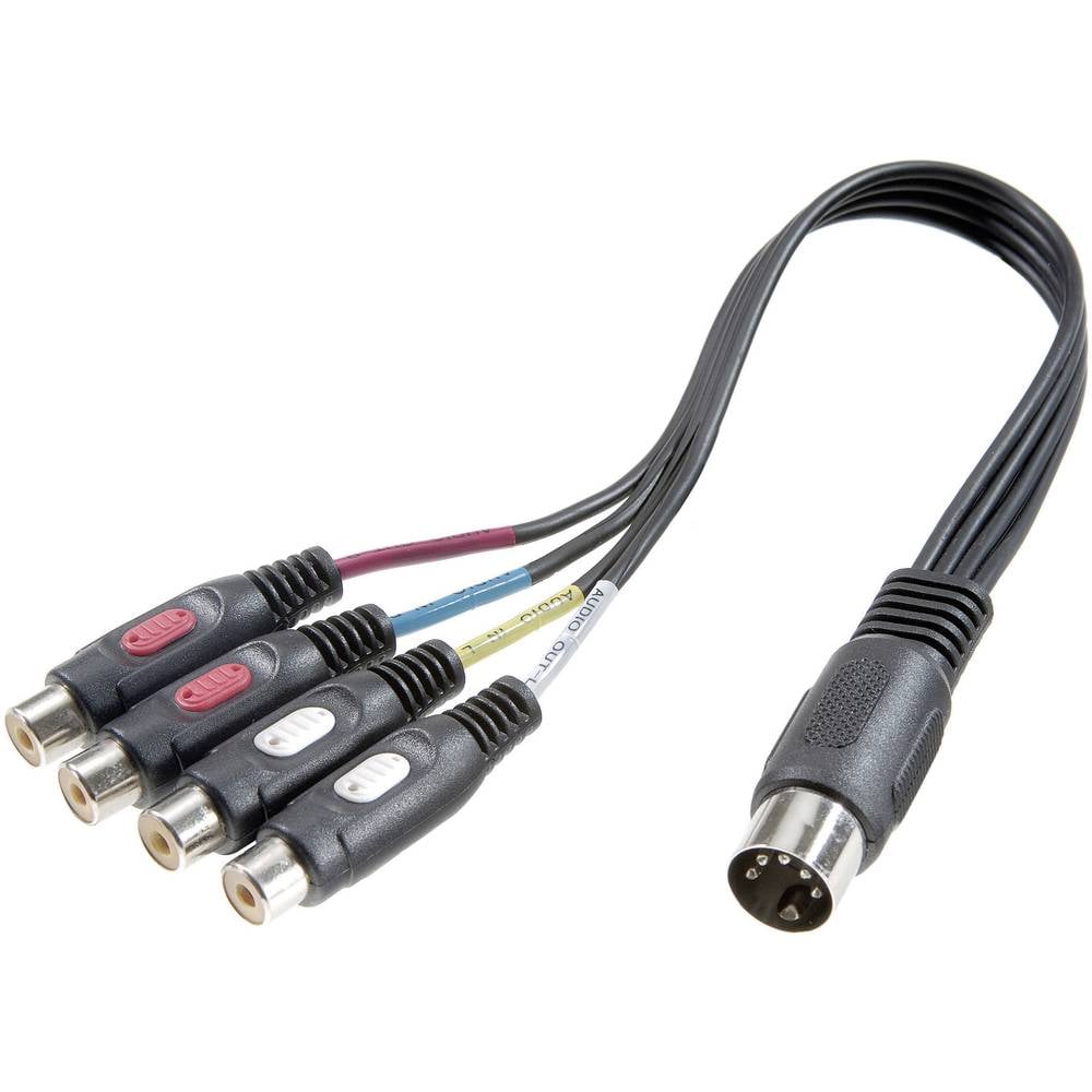 SpeaKa Professional Cinch-DIN-aansluiting Audio Y-adapter [1x Diodestekker 5-polig (DIN) 4x Cinch-ko