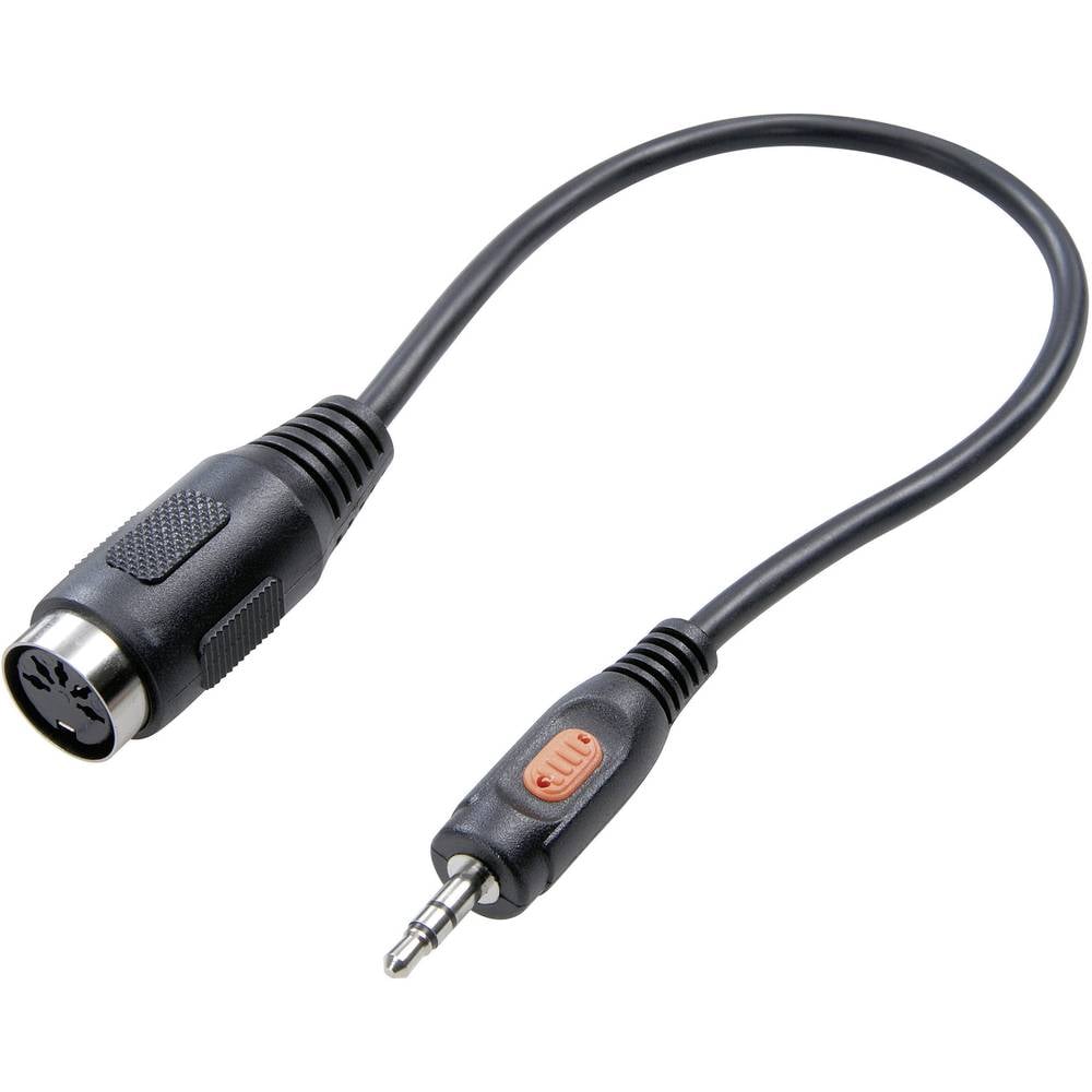 SpeaKa Professional DIN-aansluiting-Jackplug Audio Adapter [1x Jackplug male 3.5 mm 1x Diodebus 5-po
