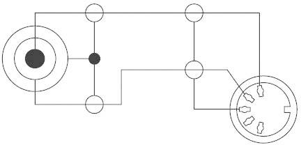 Schaltplan eines elektronischen Bauteils mit mehreren verbundenen Kreisen und Linien, die Schaltbeziehungen darstellen.
